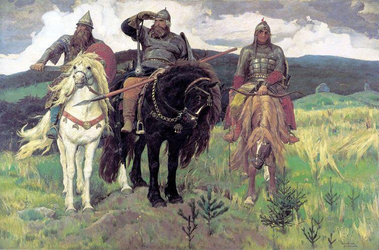 Булава на руке у Ильи Муромца. «Богатыри». Виктор Васнецов. 1881—1898.