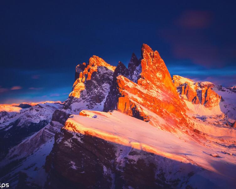 Доломитовые Альпы на закате
