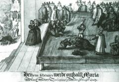 Казнь Марии Стюарт. Рисунок XVI в. Казнь Марии Стюарт. Рисунок XVI в.