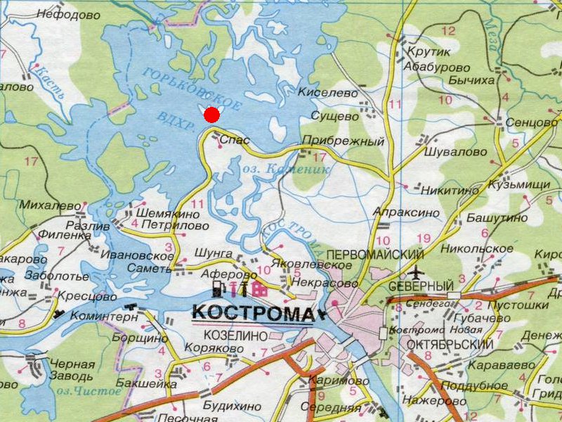 Костромское море в костроме карта