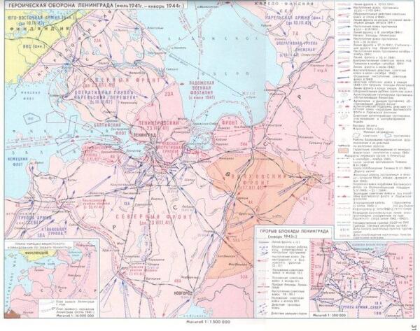 Карта блокады Ленинграда