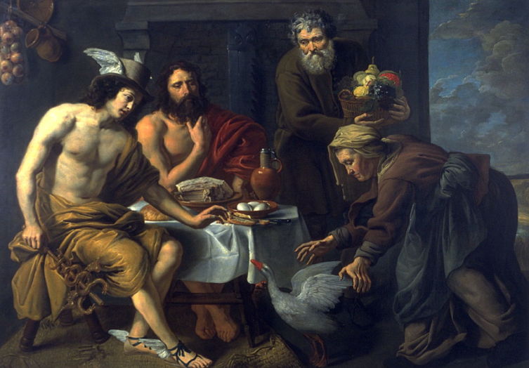 «Меркурий и Юпитер в доме у Филемона и Бавкиды», Якоб ван Ост