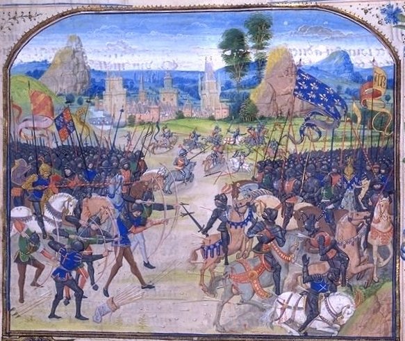 Битва при Пуатье, средневековая миниатюра