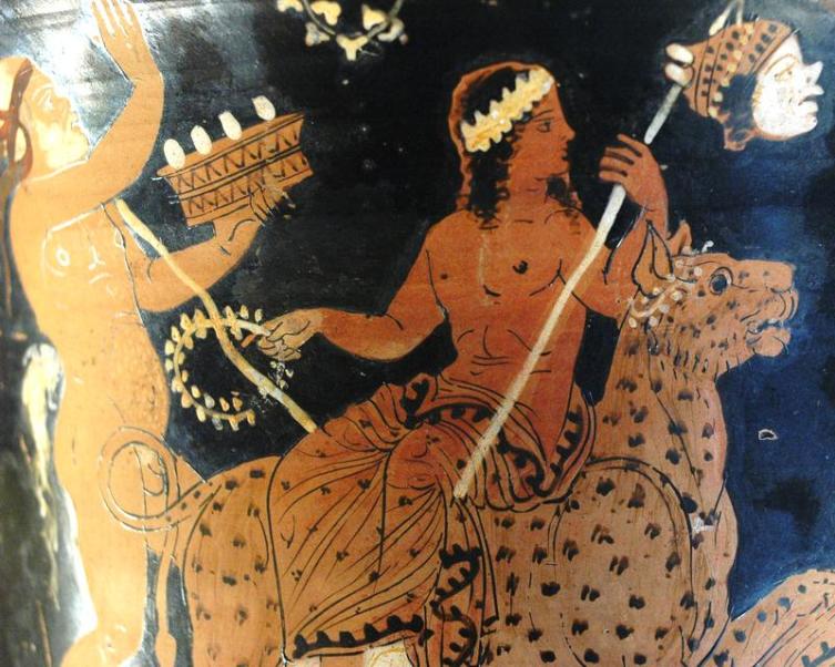 Римский бог вина - Дионис - верхом на леопарде