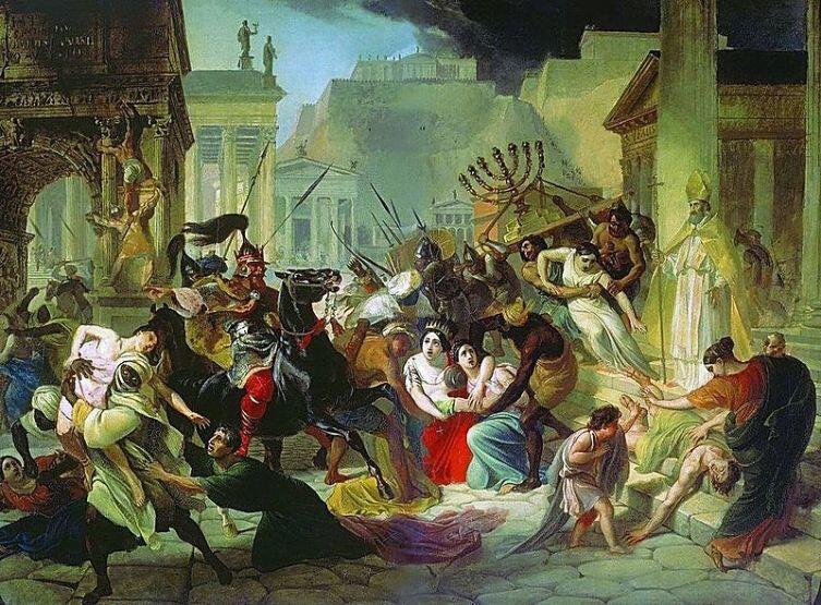 К. Брюллов, «Нашествие Гензериха на Рим» (эскиз) , ок. 1834