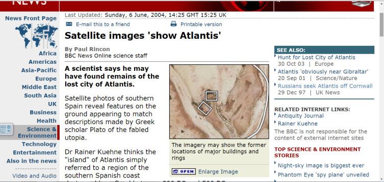 О возможной Атлантиде в Испании вновь заговорили в 2004 году 