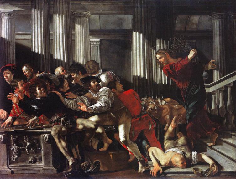 Франческо Бонери, «Христос, изгоняющий из храма торговцев», 1615 г.