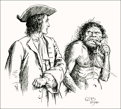 Чарльз Э. Брок, иллюстрация к «Путешествиям Гулливера», Гулливер и йеху