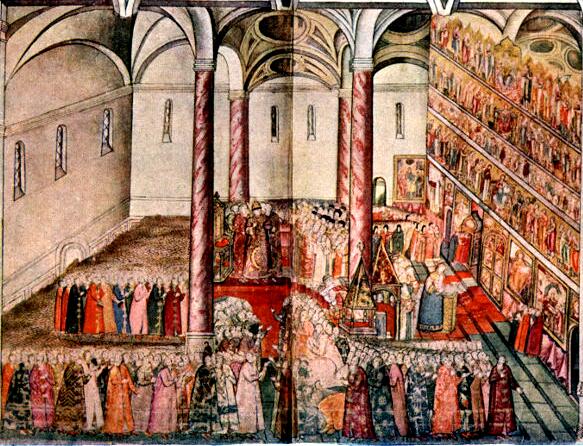 Венчание на царство Царя Михаила Федоровича в Успенском соборе