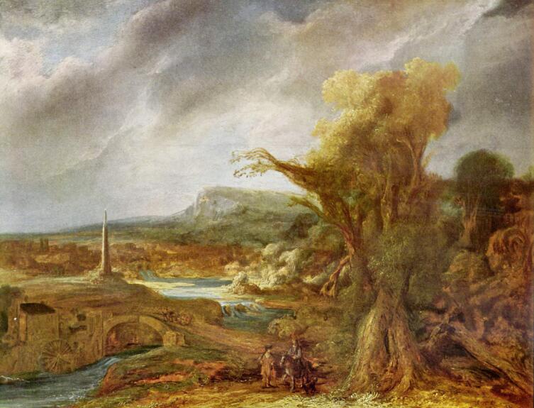 Говерта Флинк, «Пейзаж с обелиском», 1638 г.