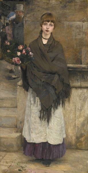 Бастьен-Лепаж, Продавщица цветов, 173х90 см, 1882, частная коллекция