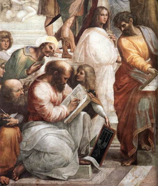 Пифагор на фреске Рафаэля «Афинская школа»