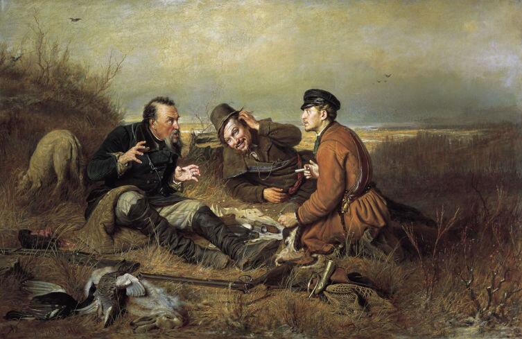 Василий Перов, «Охотники на привале», 1871 г.