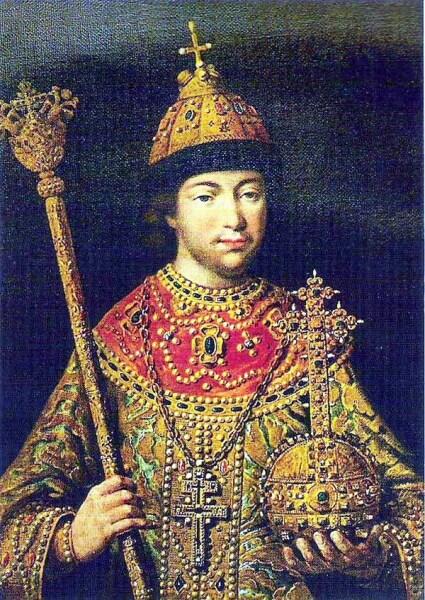 Михаил Фёдорович после избрания на царство, иллюстрация из книги «Летописный и лицевой изборник дома Романовых»