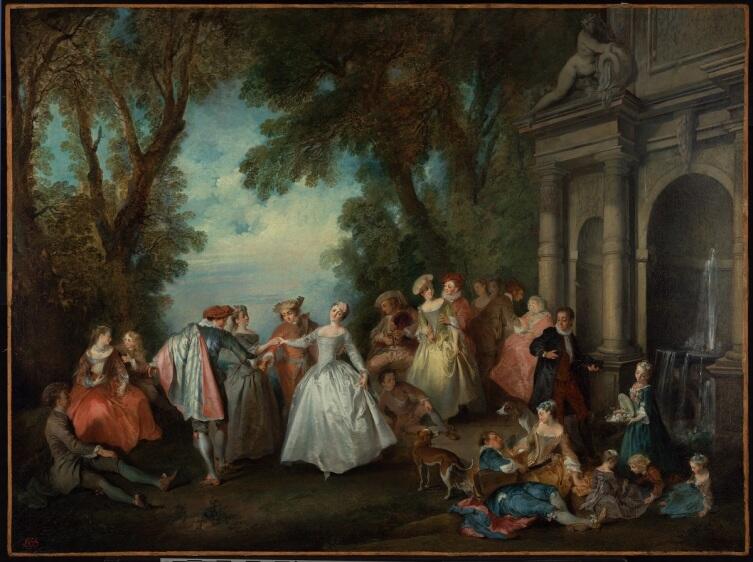 Николас  Ланкре, «Танцы у фонтана», 1724 г.