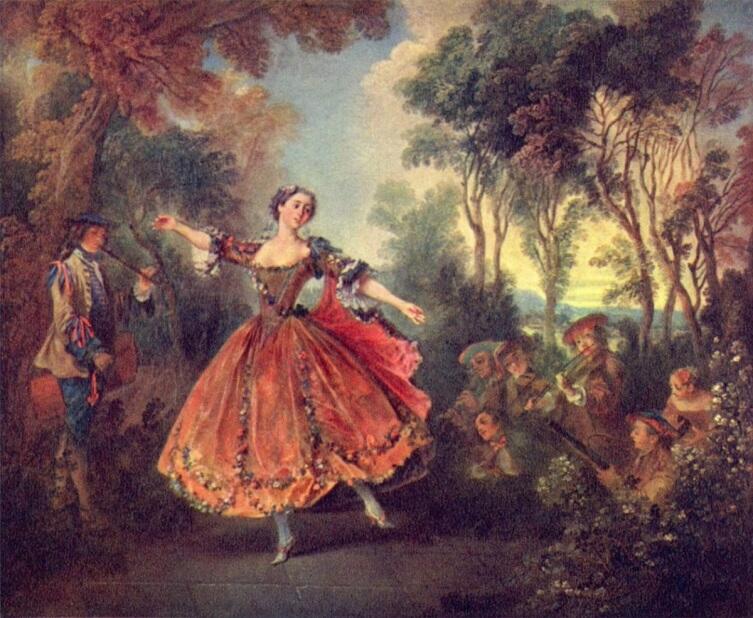 Николас Ланкре, «Танцует мадмуазель Камарго», 1730 г., 45х55 см, Собрание Уоллеса, Лондон, Англия