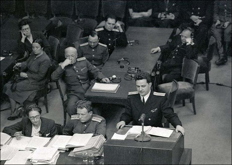 Выступление помощника главного обвинителя от СССР государственного советника юстиции 3-го класса Зоря на Нюрнбергском процессе
