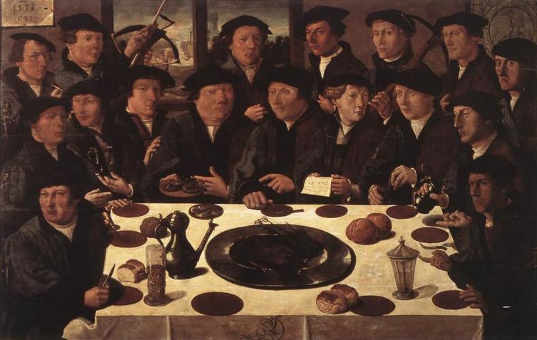 Корнелис Антонис, «Банкет членов Амстердамской гражданской гвардии», 1553 г.