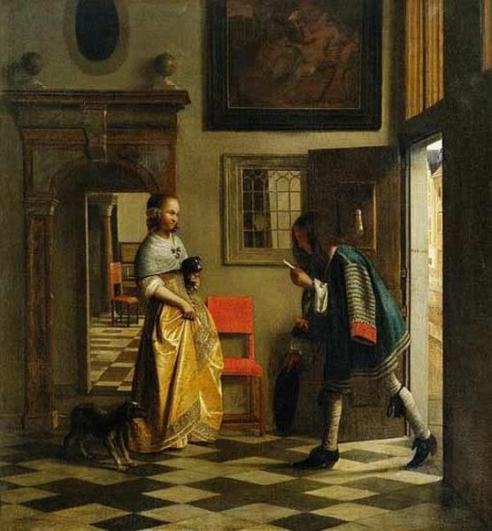 Питер де Хох, «Молодая женщина получает письмо», 1670 г.