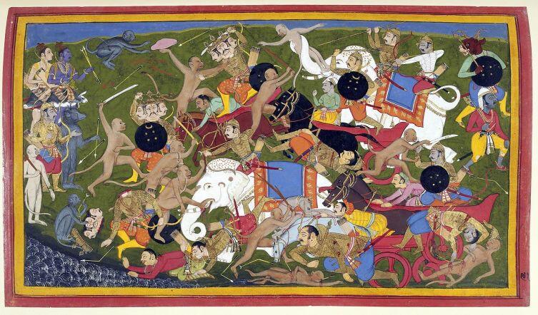 Рисунок XVII века к древнеиндийскому эпосу «Рамаяна»