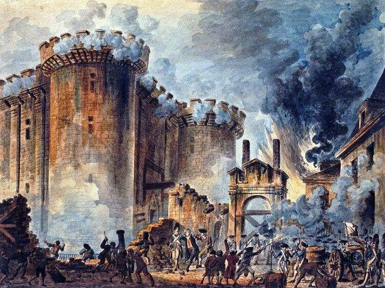 Jean-Pierre Houël, «Взятие Бастилии, 14 июля 1789 года», 1789 г.