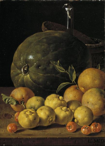 Луис Мелендес, «Натюрморт с лаймами, апельсинами, барбадосской вишней и арбузом», 1760 г. 