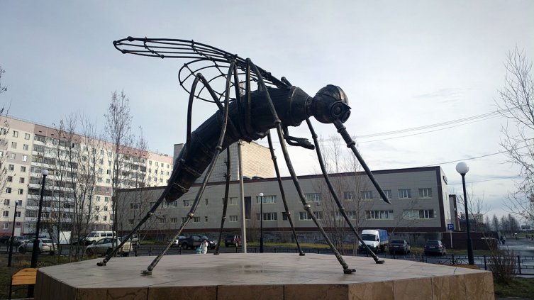 Скульптура комара — достопримечательность Усинска