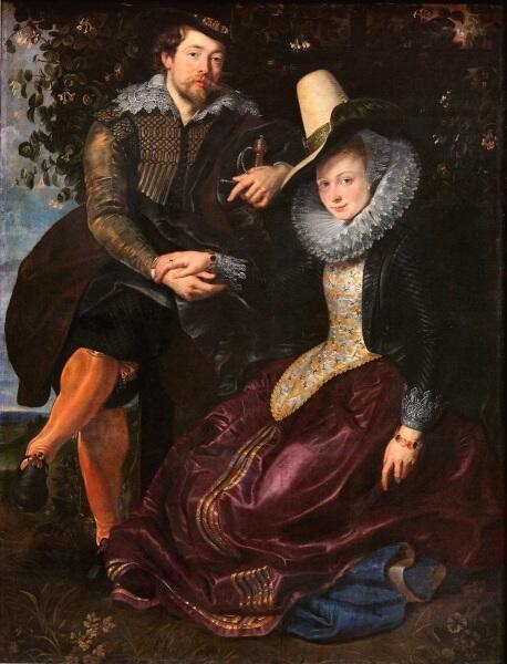 Питер Пауль Рубенс, «Автопортрет с женой Изабеллой Брант на фоне жимолости», 1609 г.
