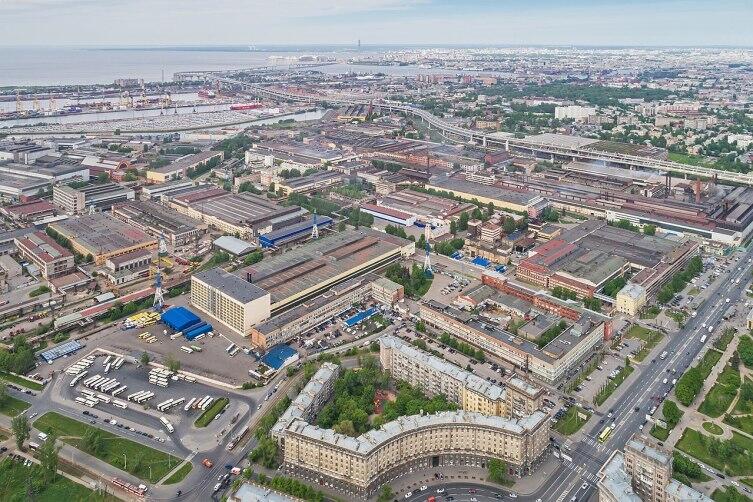 Аэрофотосъёмка Кировского завода в Санкт-Петербурге