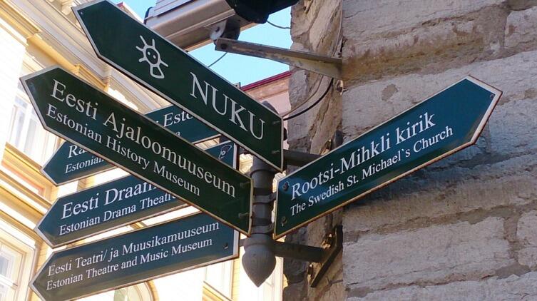 Уличный указатель в Таллине, Эстония