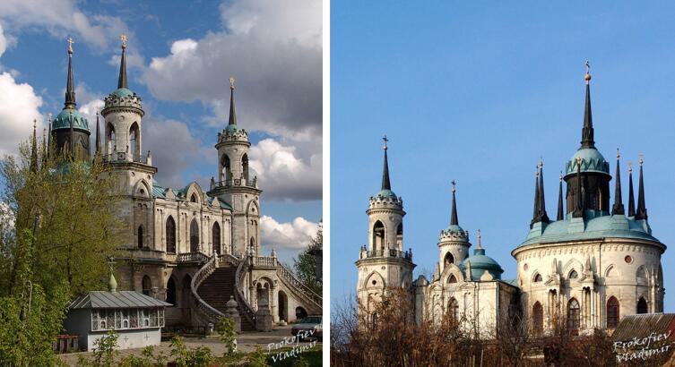 Владимирская церковь в Быково (Подмосковье, XVIII век), похожая на сказочный замок