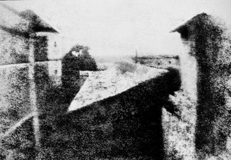 Гелиогравюра «Вид из окна в Ле Гра», отпечатанная с литографического клише