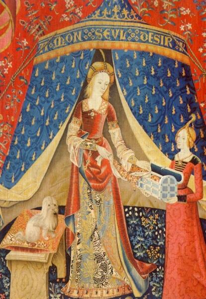 Фрагмент шпалеры из серии «Дама с единорогом». Конец XV века. Париж, Музей Клюни