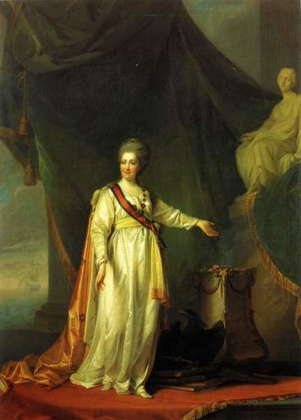 Портрет Екатерины II в виде законодательницы в храме богини правосудия . Около 1783 г.