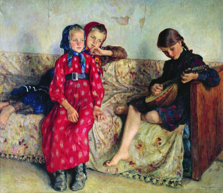 Н. П. Богданов-Бельский, «Деревенские друзья», 1913 г.