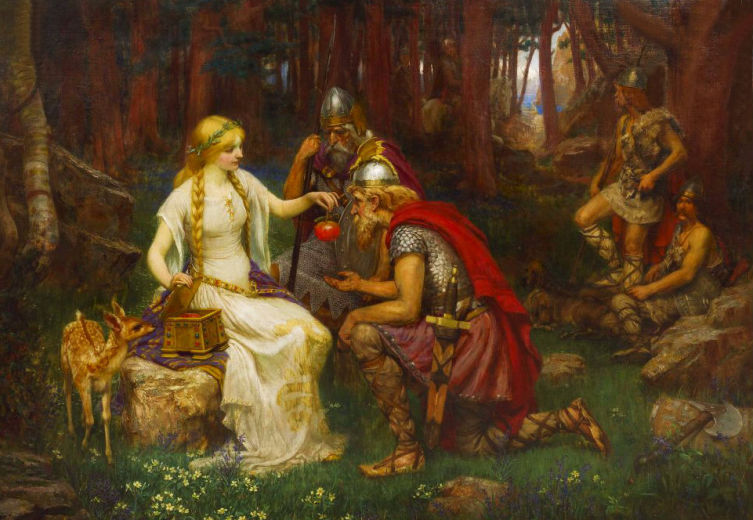 Джеймс Пенроуз, «Идунн (богиня вечной юности) и яблоки», 1890 г.