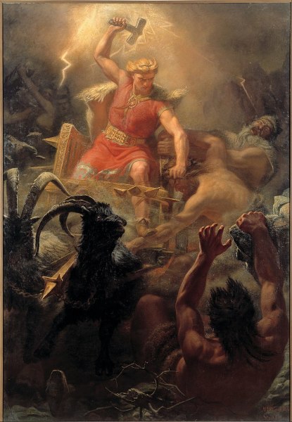 Мортен Эскиль Винге, «Тор сражается с гигантами», 1872 г.