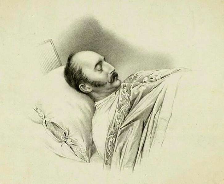 Николай I на смертном одре. Рисунок Владимира Гау