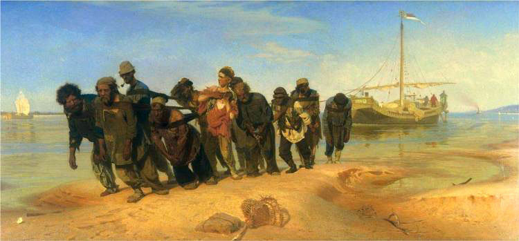 И. Е. Репин, «Бурлаки на Волге», 1870-73 гг.
