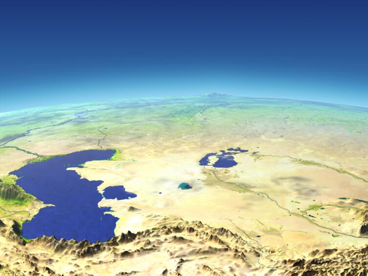 Каспийское и Аральское моря из космоса