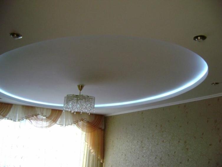 Как сделать круглый потолок с внутренней подсветкой?