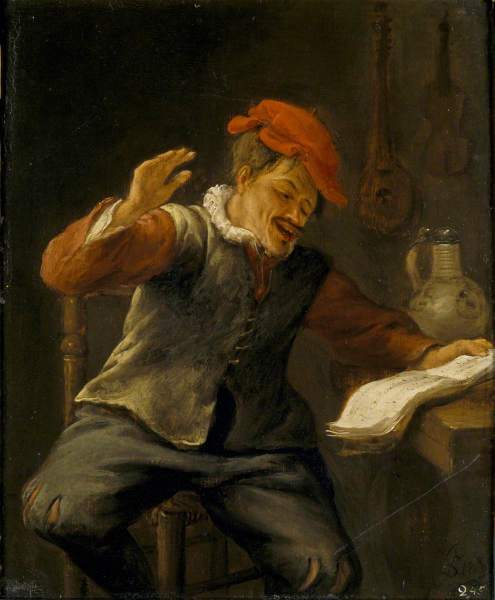 Ян Стен, «Чувство слуха. Певец», 1661 г.