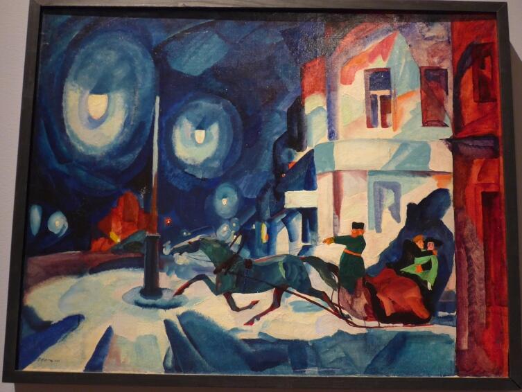 Р. Р. Френц, «Невский ночью. Извозчик», 1923 г.