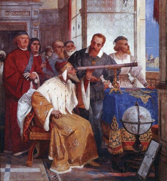 Дж. Бертини, «Галилей показывает телескоп венецианскому дожу», фреска
