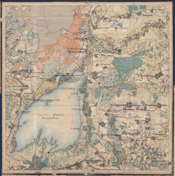 Озеро Неро и его окрестности, из «Атласа Ярославской губернии» 1858 года