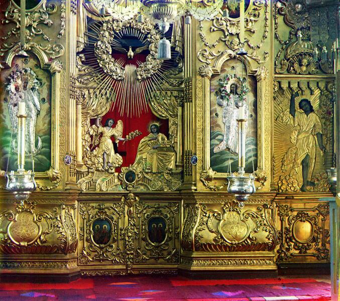 Иконостас церкви св. Николая Чудотворца, Ростов Великий, фото С. М. Прокудина-Горского, 1911 г.