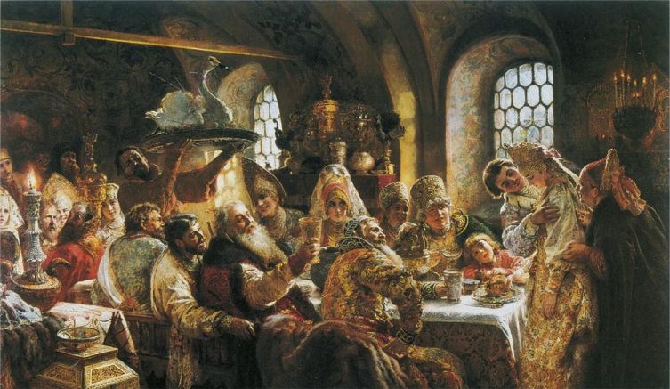 К. Е. Маковский, «Свадебный пир в боярской семье XVII столетия», 1883 г.