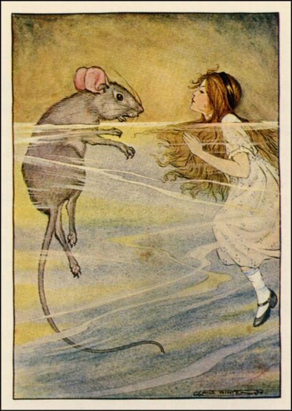 Алиса и Мышь в Море слёз. Иллюстрация Мило Уинтер