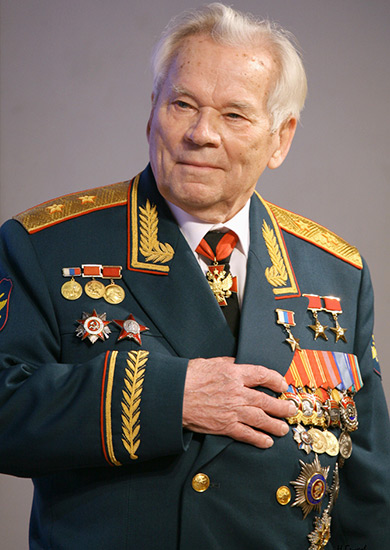 Михаил Тимофеевич Калашников (1919 — 2013) — советский и российский конструктор стрелкового оружия, генерал-лейтенант