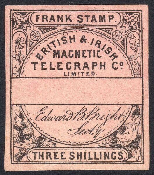Телеграфная марка British & Irish Magnetic Telegraph Co. Limited, ок. 1862 г.